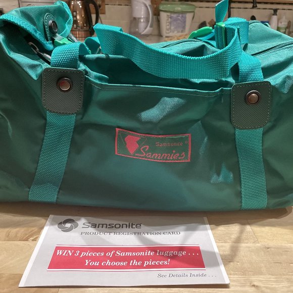 Vintage Sammies by Samsonite Duffel Bag in Green NEW with Tags - Picture 2 of 12